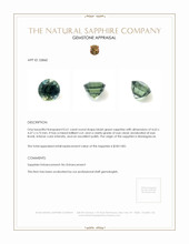 0.61 Ct. Bluish Green Sapphire from Madagascar Appraisal