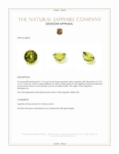 1.12 Ct. Greenish Yellow Sapphire from Madagascar Appraisal