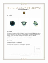 0.43 Ct. Greenish Blue Sapphire from Madagascar Appraisal