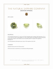 0.72 Ct. Yellowish Green Sapphire from Madagascar Appraisal