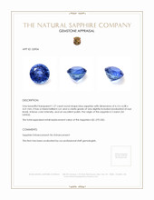 1.27 Ct. Blue Sapphire from Ceylon (Sri Lanka) Appraisal