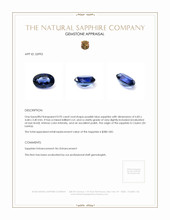 0.95 Ct. Purplish Blue Sapphire from Ceylon (Sri Lanka) Appraisal