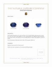 0.95 Ct. Color Change Sapphire from Ceylon (Sri Lanka) Appraisal