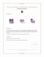 0.70 Ct. Purple Sapphire from Ceylon (Sri Lanka) Appraisal