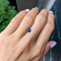 1.08 Ct. Bluish Green Sapphire from Madagascar Life Style