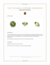 0.84 Ct. Yellowish Green Sapphire from Madagascar Appraisal