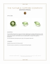 0.74 Ct. Yellowish Green Sapphire from Madagascar Appraisal