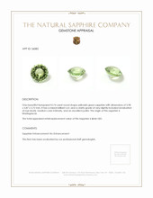 0.74 Ct. Yellowish Green Sapphire from Madagascar Appraisal