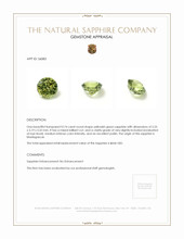 0.74 Ct. Yellowish Green Sapphire from Madagascar Appraisal