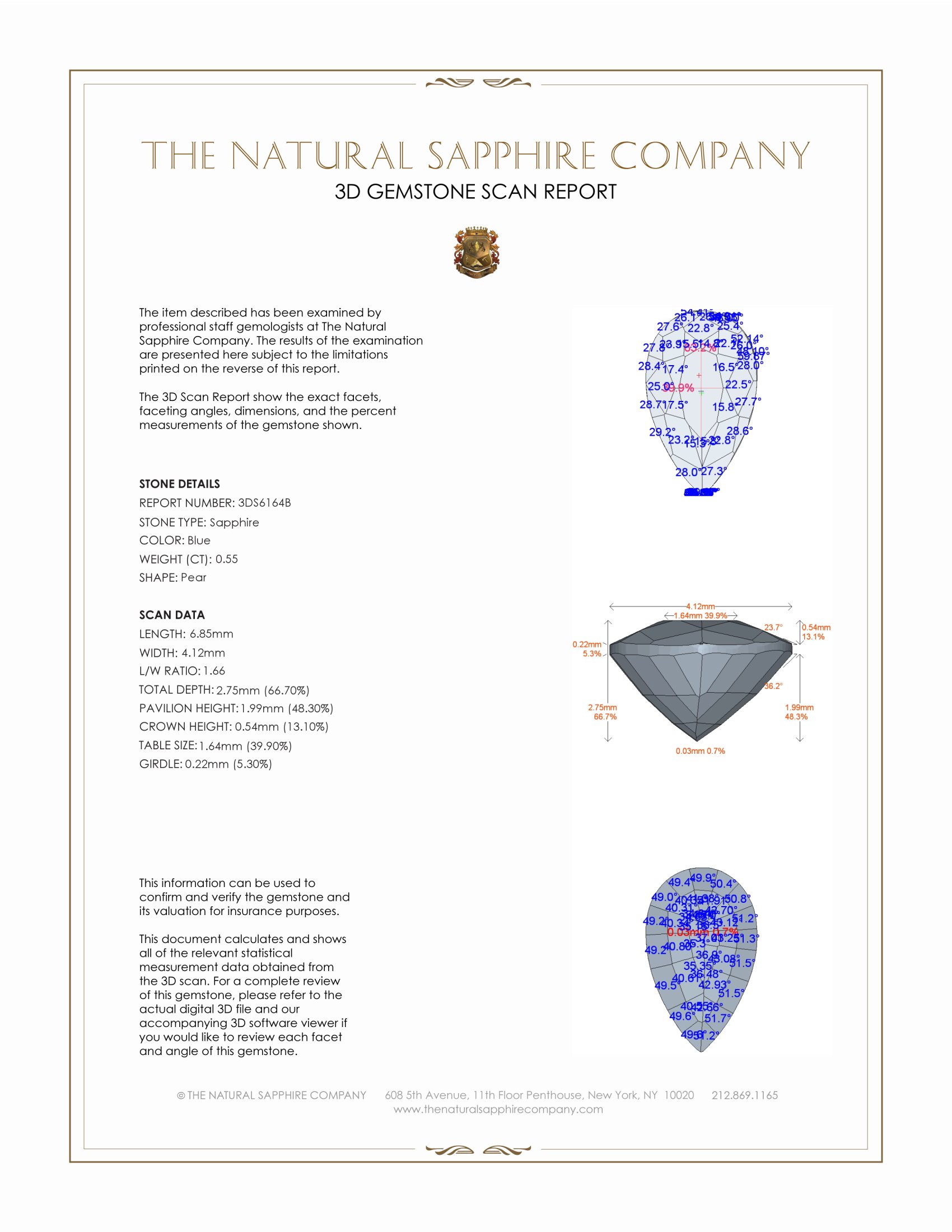 0.55 Ct. Blue Sapphire from Ceylon (Sri Lanka)