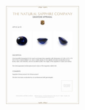 0.56 Ct. Blue Sapphire from Ceylon (Sri Lanka) Appraisal