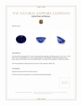 0.57 Ct. Blue Sapphire from Ceylon (Sri Lanka) Appraisal