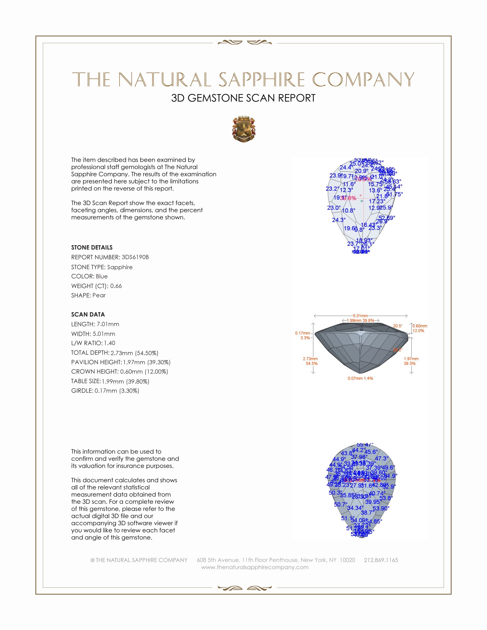 0.66 Ct. Blue Sapphire from Ceylon (Sri Lanka)