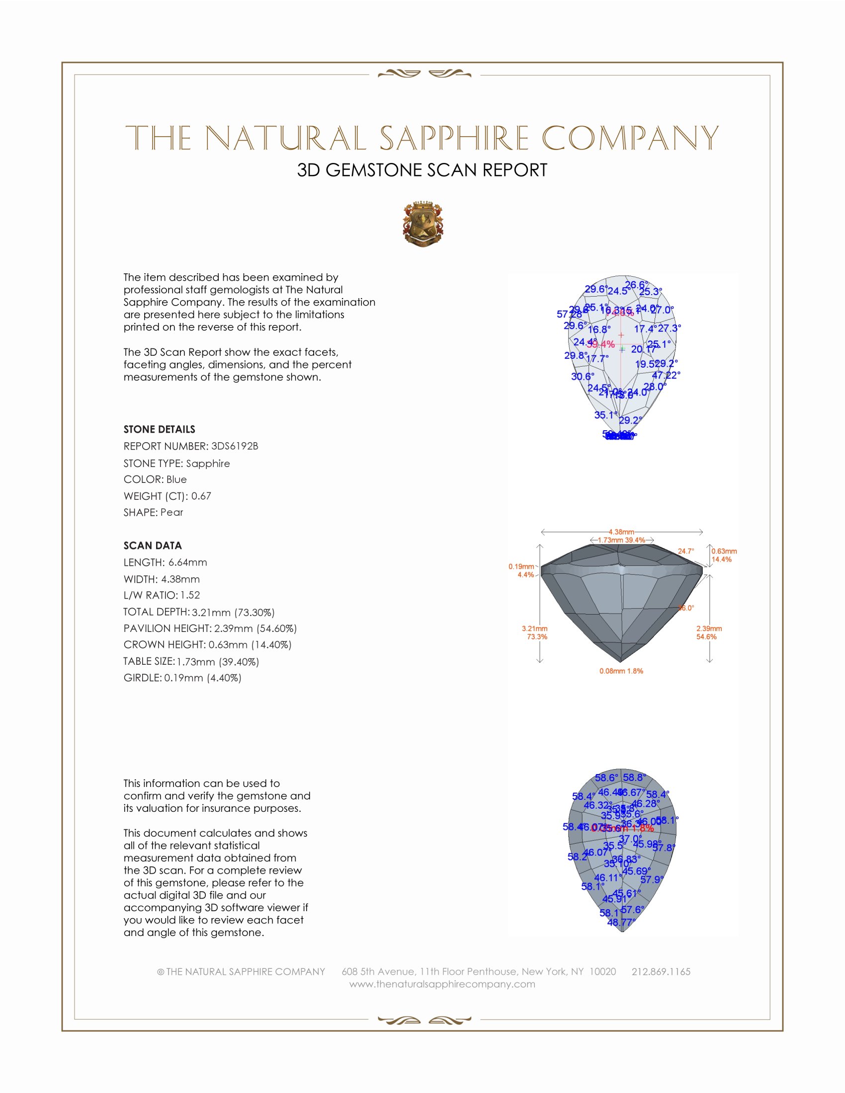 0.67 Ct. Blue Sapphire from Ceylon (Sri Lanka)