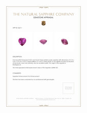 0.83 Ct. Pinkish Purple Sapphire from Madagascar Appraisal