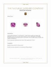 1.23 Ct. Purplish Pink Sapphire from Madagascar Appraisal