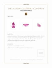 1.18 Ct. Pink Sapphire from Ceylon (Sri Lanka) Appraisal
