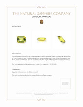 2.50 Ct. Greenish Yellow Sapphire from Ceylon (Sri Lanka) Appraisal