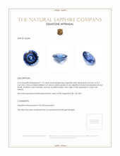 1.15 Ct. Blue Sapphire from Ceylon (Sri Lanka) Appraisal