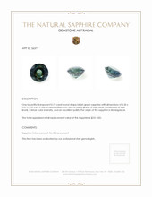 0.77 Ct. Bluish Green Sapphire from Madagascar Appraisal