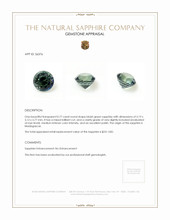 0.77 Ct. Bluish Green Sapphire from Madagascar Appraisal