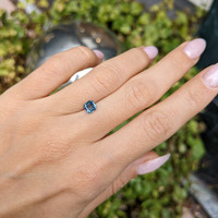 0.85 Ct. Greenish Blue Sapphire from Madagascar Life Style