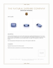 1.05 Ct. Blue Sapphire from Ceylon (Sri Lanka) Appraisal