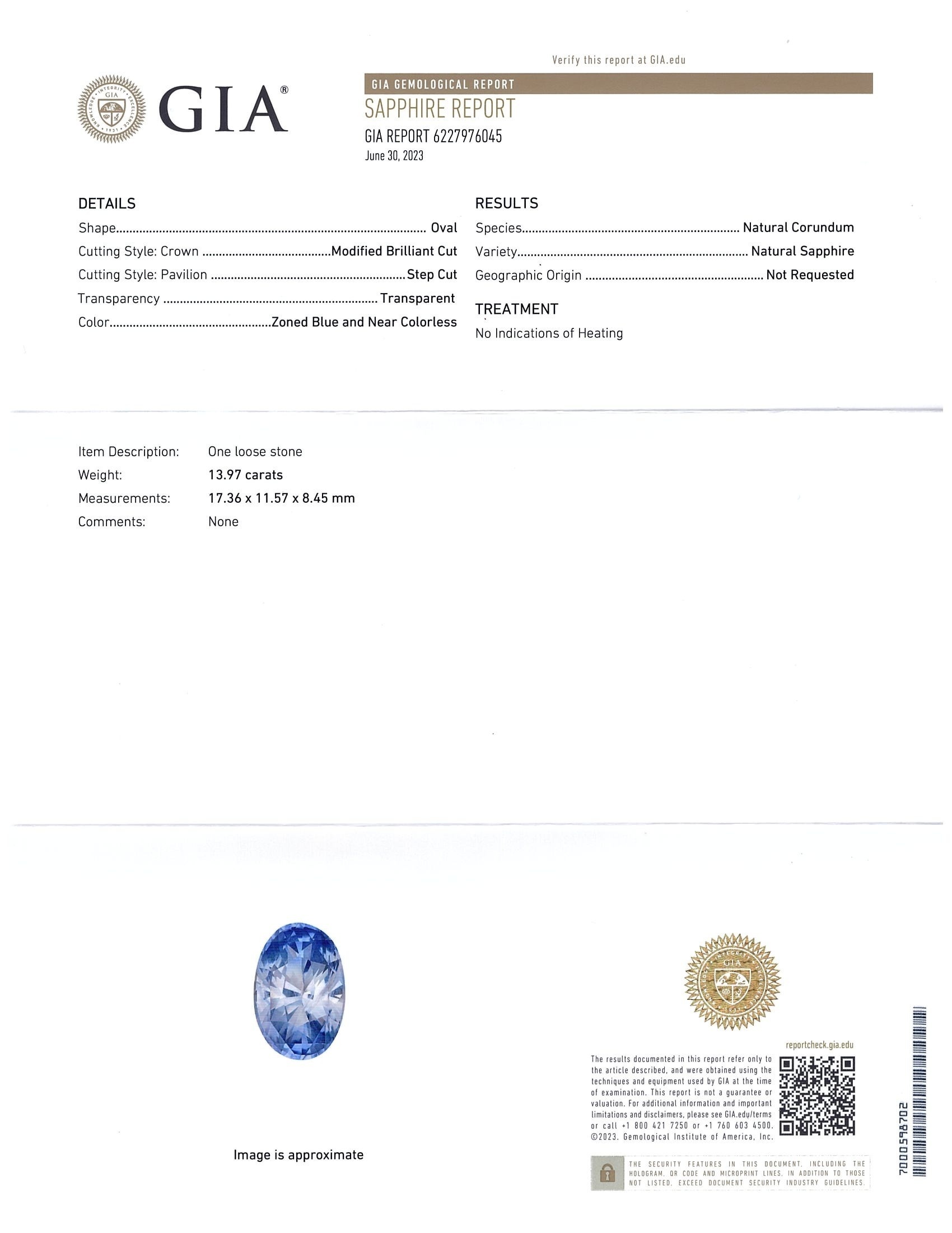 13.97 Ct. Bi Color Sapphire from Ceylon (Sri Lanka)