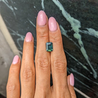 3.09 Ct. Bluish Green Sapphire from Madagascar Life Style