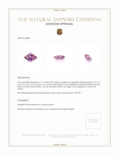 1.19 Ct. Purplish Pink Sapphire from Ceylon (Sri Lanka) Appraisal