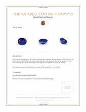 1.02 Ct. Blue Sapphire from Ceylon (Sri Lanka) Appraisal