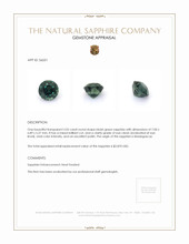 2.05 Ct. Bluish Green Sapphire from Madagascar Appraisal