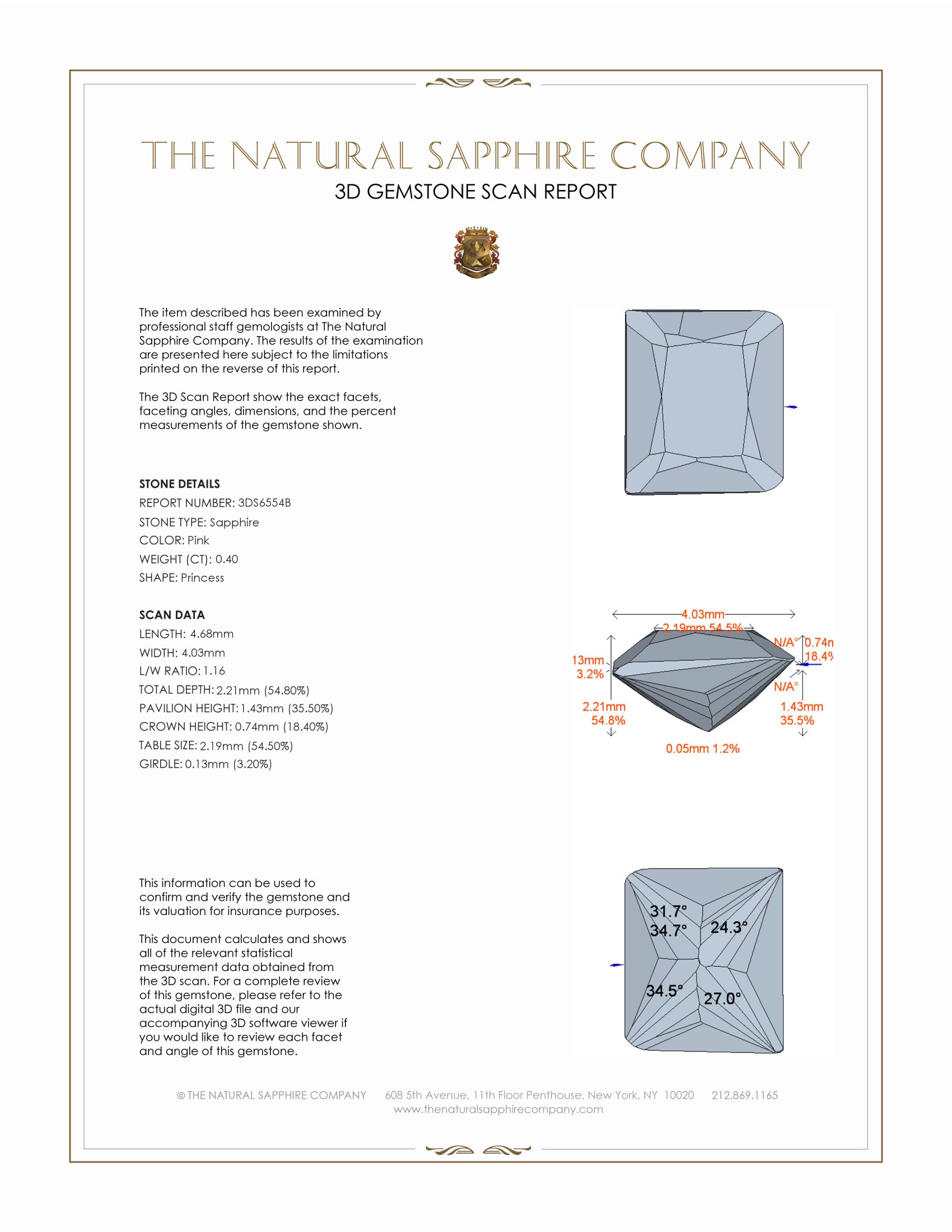 0.40 Ct. Pink Sapphire from Ceylon (Sri Lanka)