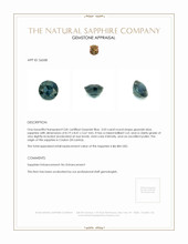 3.03 Ct. Greenish Blue Sapphire from Ceylon (Sri Lanka) Appraisal