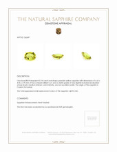 0.74 Ct. Greenish Yellow Sapphire from Ceylon (Sri Lanka) Appraisal