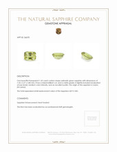 1.43 Ct. Yellowish Green Sapphire from Ceylon (Sri Lanka) Appraisal
