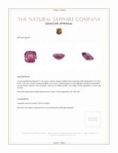 1.50 Ct. Reddish Pink Sapphire from Ceylon (Sri Lanka) Appraisal
