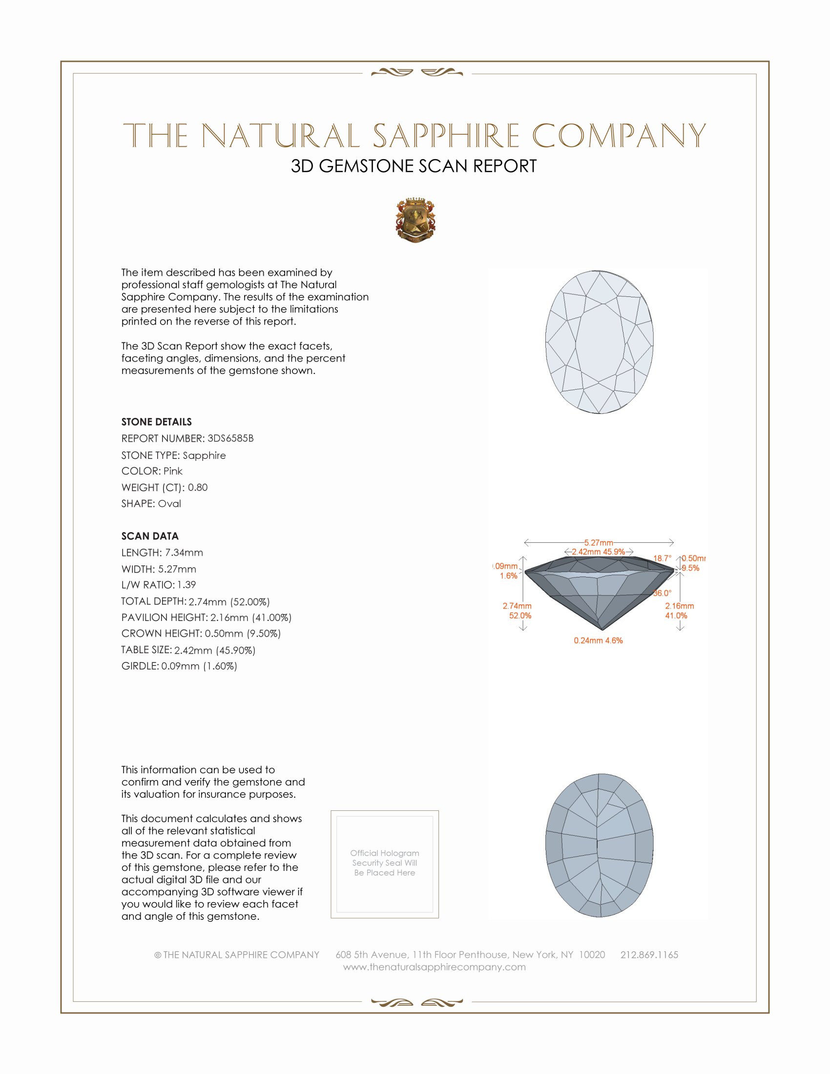 0.80 Ct. Pink Sapphire from Ceylon (Sri Lanka)