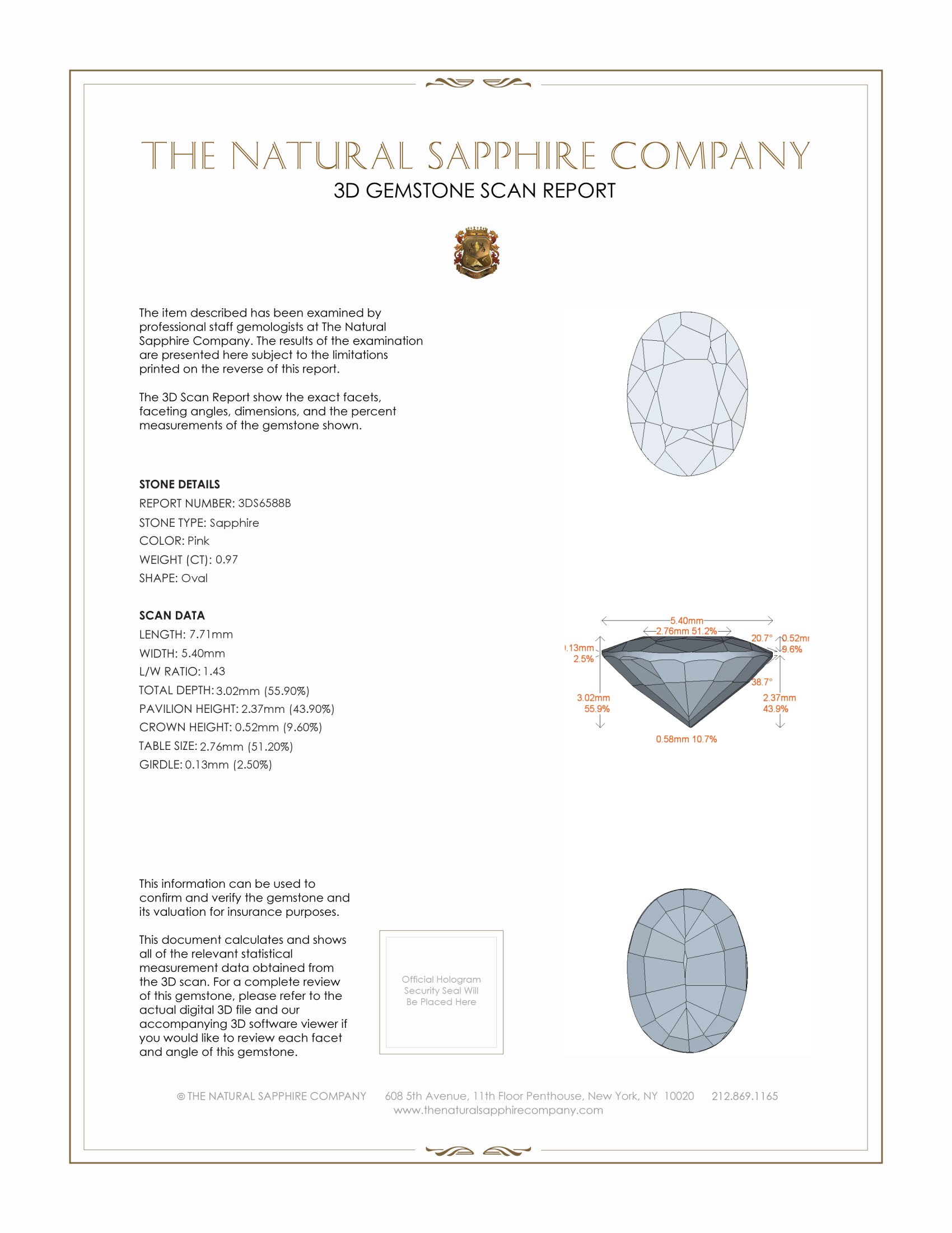 0.97 Ct. Pink Sapphire from Ceylon (Sri Lanka)