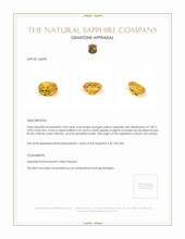 2.03 Ct. Orangish Yellow Sapphire from Ceylon (Sri Lanka) Appraisal