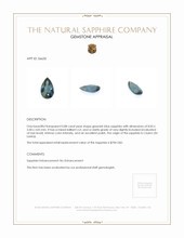 0.88 Ct. Greenish Blue Sapphire from Ceylon (Sri Lanka) Appraisal