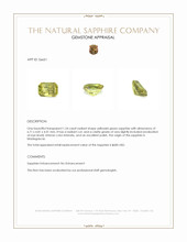 1.24 Ct. Yellowish Green Sapphire from Madagascar Appraisal
