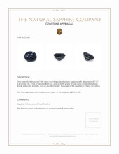 1.82 Ct. Bluish Purple Sapphire from Ceylon (Sri Lanka) Appraisal