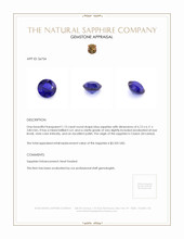 1.15 Ct. Blue Sapphire from Ceylon (Sri Lanka) Appraisal