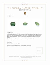 1.24 Ct. Yellowish Green Sapphire from Ceylon (Sri Lanka) Appraisal