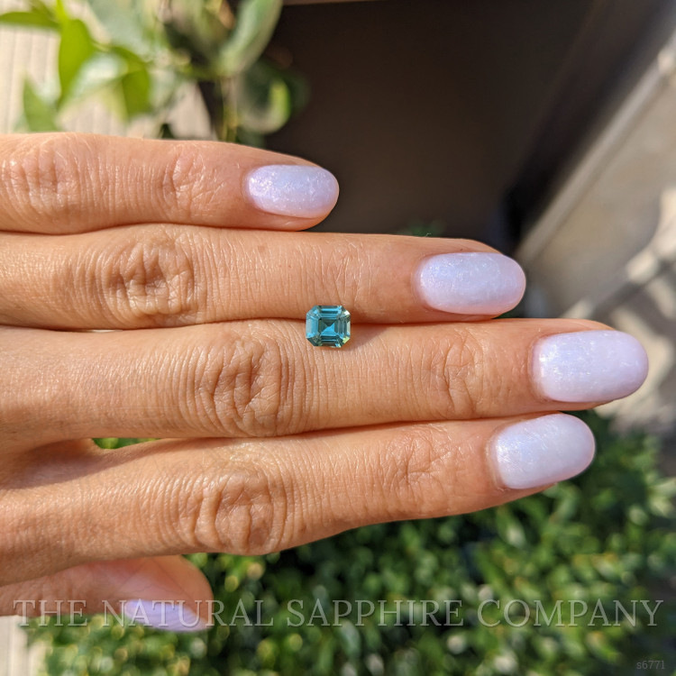 1.15 Ct. Bluish Green Sapphire from Ceylon (Sri Lanka)