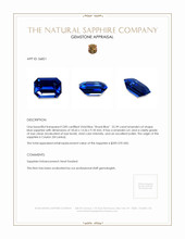 22.39 Ct. Blue Sapphire from Ceylon (Sri Lanka) Appraisal