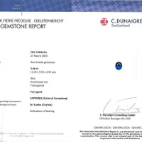 5.46 Ct. Blue Sapphire from Ceylon (Sri Lanka) Scan Report