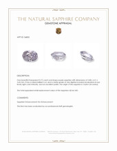 0.72 Ct. Purple Sapphire from Ceylon (Sri Lanka) Appraisal