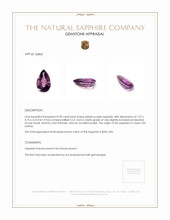 0.90 Ct. Pinkish Purple Sapphire from Ceylon (Sri Lanka) Appraisal